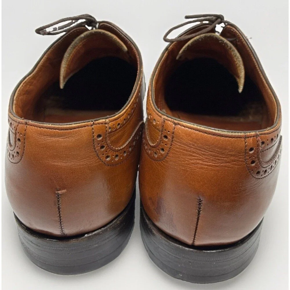 Barker tan leather derby brogue lace up shoes mens size 9.5 made in England